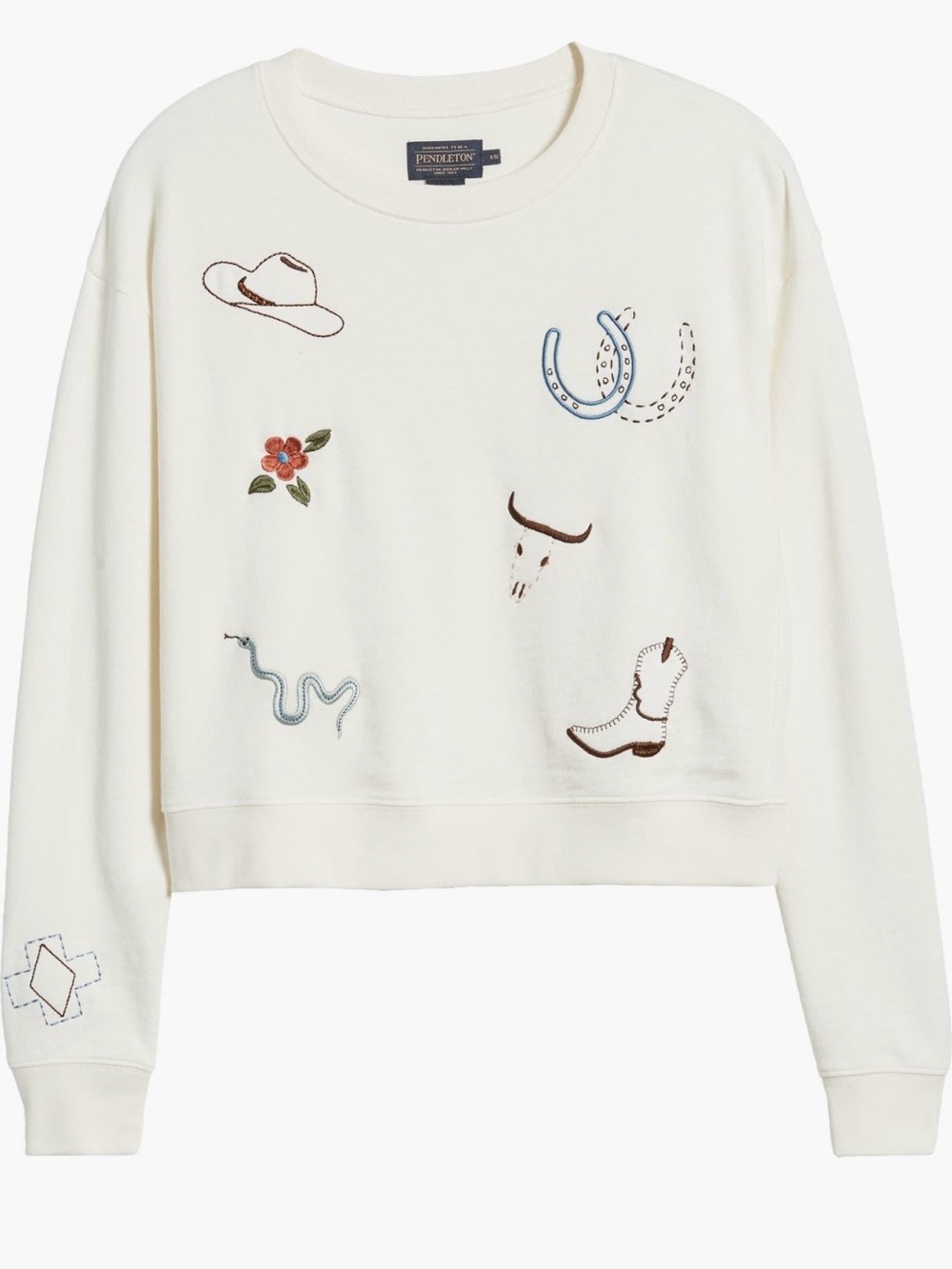 NWOT Pendleton Western Embroidered
Cotton Graphic Sweatshirt